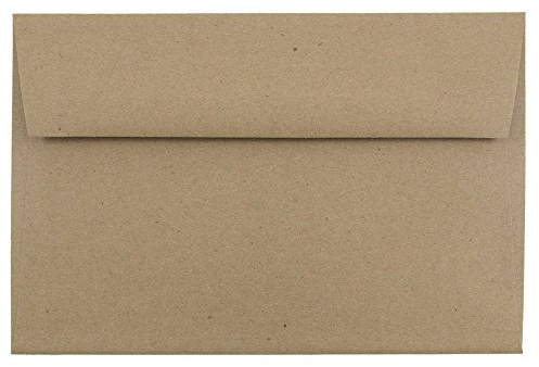 JAM PAPER A9 Premium Invitation Envelopes - 5 3/4 x 8 3/4 - Brown Kraft Paper Bag - 25/Pack