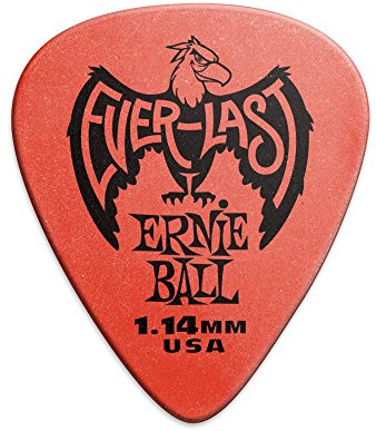 Ernie Ball Everlast Guitar Picks, Red 1.14mm, 12-pack (P09194)