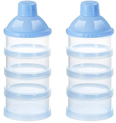 Bambebe Porzionatore per Latte in Polvere, 2 pz Dosalatte di Latte per Neonati, Latte Box In Polvere, 4 Strati Portatile Bambino Food Scatola in Polvere per Viaggi e Attività all'aperto