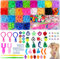 Jac&Olvia Multicolour Rubber Bands Set Colorful Rubber Band Kit Refill Bracelet Making DIY for Girls Charms Beads Birthday Craft Kits for Kids Friendship