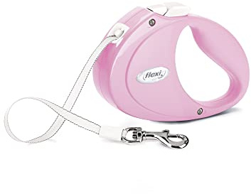 FLEXI - Hund- och kattkoppel - infällbart koppel - valptejp 2 m, rosa