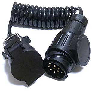 JVJ 7 Pin to 13 Pin Trailer Adapter - Extension Lead Converter with Cable Wiring Connector - 12V Plug Socket for Boat, Car, Tractor, Caravan