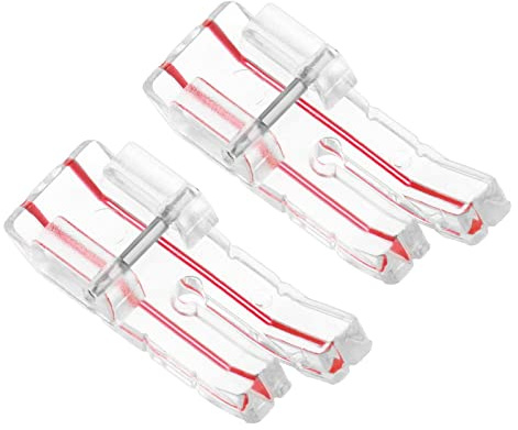 EMSea 2pcs Prensatelas para Acolchado de 1/4 Pulgadas para Máquina de Coser Doméstica A Presión de Vástago Bajo Pie de Patchwork con Vista Clara Compatible con Brother Compatible con Singer