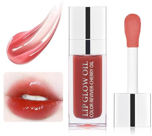 Rose Tinted Lip Glow Oil,Plumping Lip Gloss Clear Jelly Moisturizing Lip Glow Oil Hydrating Lip Care Toot Lip Oil for Dry Lips Care Nourishing Water Glossy Shine Lip