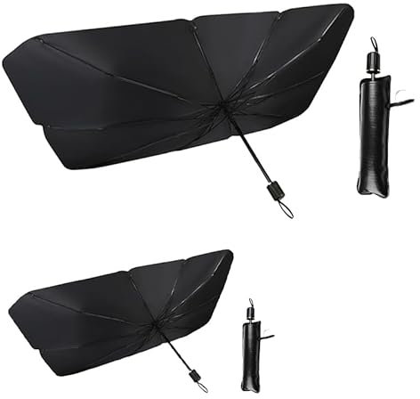 Parasol para Auto Parabrisas Interior, Sombrilla para Auto SUV y Camión, Diseño Patentado (125X65 cm + 140X79 cm Total 2 Piezas)