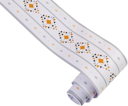 KMDZDZGS Self-Adhesive Wallpaper baseboards, PVC Wallpaper Borders, Waterproof Waistline Decorative Sticker, Baseboard Decorative Wallpaper for Kitchen Living Room Bathroom,12CM X 10M (G)