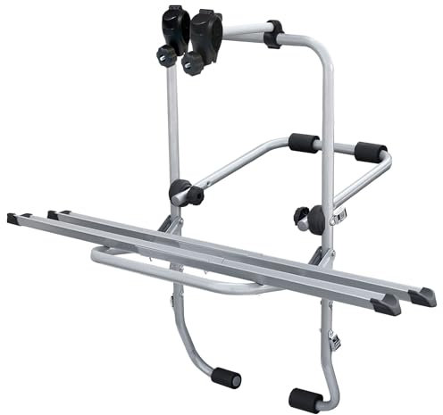Portabici posteriore per bicicletta, portabiciclette posteriore, VDP Steelbike 2, universale, portabiciclette con rotaie, portabici per auto, fissaggio portellone del bagagliaio, 2 ruote