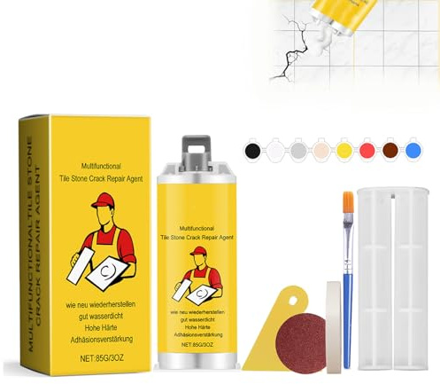 Kit multifunzionale per la riparazione di crepe su piastrelle e pietra,Kit per la riparazione di piastrelle in ceramica,Kit per la riparazione di porcellana (1 SET)