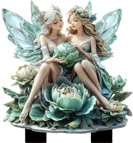 Fatine Da Giardino, Statuette Di Gnomi, Accessori e Recinzione Ornamento per Scrivania o Giardino Fatato
