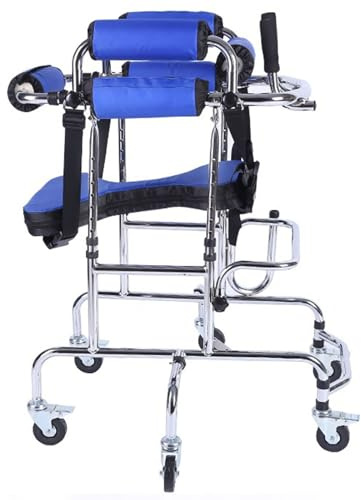 Walking aid for People with Cerebral Palsy Cerebral Palsyfor - Lightweight 6-Wheel Rehabilitation Frame with Adjustable Anti-Tilt Seat and Safety Belt, Supportive Mobility Aid