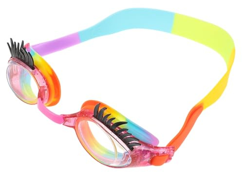 PENIKOKO Occhialini Nuoto Antinebbia con Ciglia Cartoon Impermeabili e Antiperdite per Ragazze Protezione Comfort e Custodia Rigida Colorata