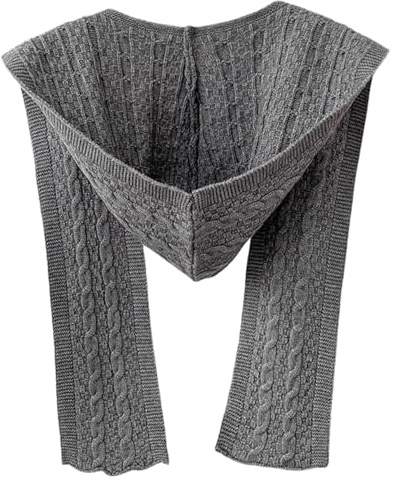 Pineeseatile Bufanda con capucha para mujer, 2 en 1, bufanda con capucha de punto informal, chal pequeño multifuncional cálido, accesorios de moda para niñas
