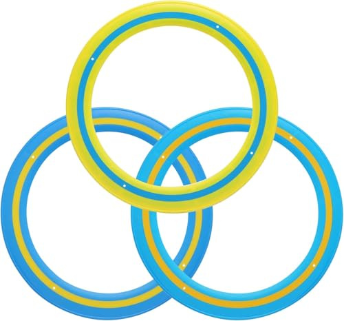 TLDBATICE Frisbee ring kastringar 25 cm, flygande ring kastring för träning av hundar, frisbee skiva som familjeaktivitet utomhus, flygruta för pool bakgård strand familj kul (3 stycken)