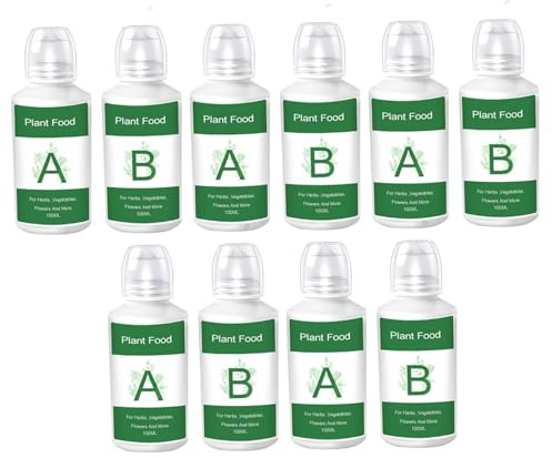 Confezione da 5 di fertilizzanti idroponici A e B, granuli per piante da interno, soluzione nutritiva per ortaggi, erbe aromatiche e fiori, fertilizzante idrosolubile facile da usare.