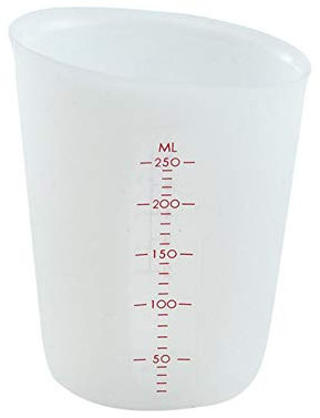 Vaso de mezcla de silicona de 250 ml, báscula de silicona para hornear, vaso medidor de vertido, sin BPA, estándar FDA, para manualidades