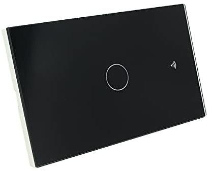 Interruttore Da Parete WiFi, 3 In 1 WiFi 2.4G + RF 433 Mhz + Tasto Touch, Compatibile Con Amazon Alexa e Google Home, Pannello Smart Intelligente Per Scatola 503 Italiana (Nero, 1 Tasto Touch)