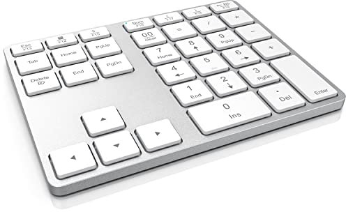 CSL - Bluetooth Numpad - Wireless Ziffernblock mit Multifunktionstasten – Keypad Aluminium - 35 Tasten – Bluetooth 3.0 – Kabellos - kompatibel mit Apple PC Notebook Tablet Laptop - Windows Android iOS