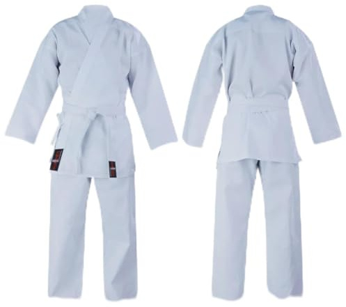 V.Sports Student white Karate suit Martial Arts medium weight karate gi kids and Adults (5/180cm)