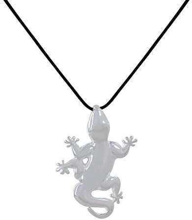 LES POULETTES BIJOUX - Collier Argent 925 Salamandre Lien Noir