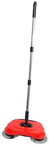 GRIRIW Escoba Barredora Manual Multifunción Barrendero Recogedor Fregona Giratoria De Limpiador De Pisos Mango Ajustable