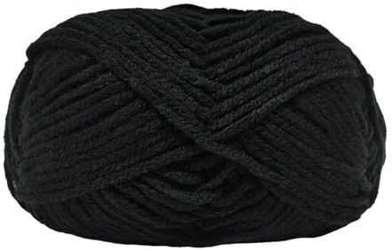 JYC CREATIVE Wollknäuel, 100 g, 120 Meter, Häkelwolle, Strickwolle, Acrylwolle, Strickwolle, Häkelwolle, Strickwolle, (1, Schwarz 332)
