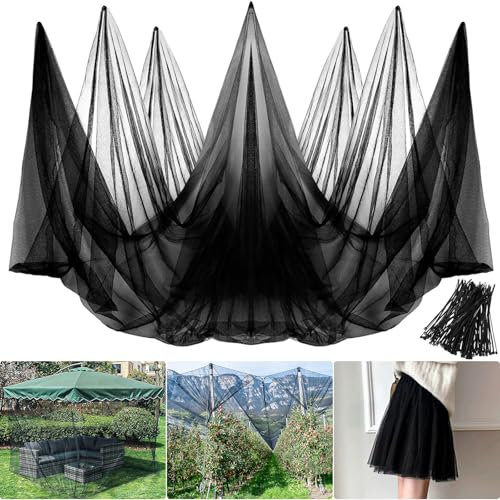 LINSOCLE Telo Zanzariera Rete Antizanzare 3x10m, Rete Anti Insetti, Rete Balcone Esterno Barriera per Mosche Mosquito e Uccelli, per Terrazzo Giardino Gazebo Piscina e Protezione per Piante(Nero)