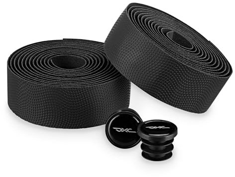 DXC BT Lenkerband Rennrad/Lenkerband Gravel Paar verschiedene Designs/Farben 3cm x 210cm, Dicke 3mm, Bar Tape, Bartape Griffband (Strukturiert, schwarz)