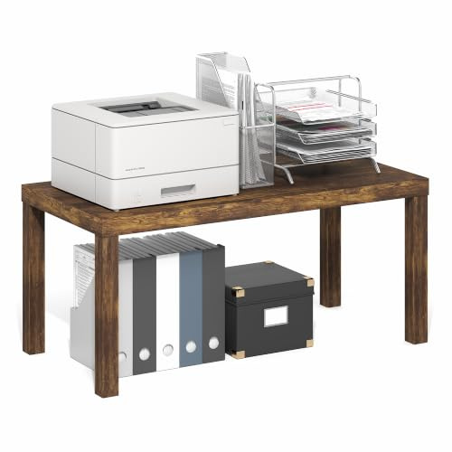 Furinno Classic Coffee Table, Modern Rectangle Printer Stand, Amber Pine