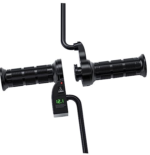 YOSADIER 1paio Manopole Riscaldate Elettriche Per Con Display Digitale e Della Temperatura Coprimanubri Con Usb e Funzione Di Ricarica Per Inverno