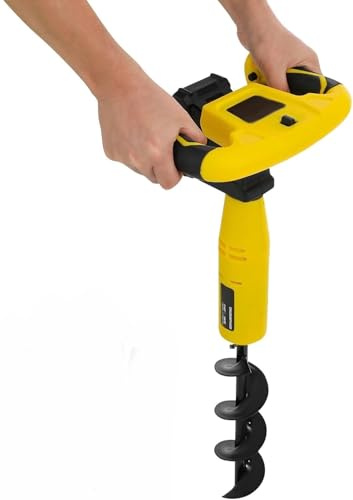 ERSINIAN Trivella elettrica Senza Fili, Scavatrice per buche, Utensili per Scavare buche alimentati a Batteria con Funzione di inversione, per piantare Piccoli Alberi da Giardino, Facile da Usare
