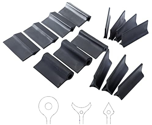 Rubber Polishing Pad, 14 pcs/Set Flexible Contours Convex Concave Sanding Block, Con Tour Detail Sanding Grip Pad for Convex and Concave Sanding, Woodworking Tools(Color:Black)