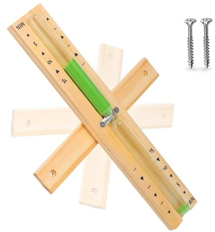 RNPKZ Sauna Sanduhr, Sanduhr Sauna Zubehör 15 Minuten, Drehbare Sauna Uhr Holz, Sauna Zeitmessgerät mit Rotierender Sanduhr mit 2 Edelstahl Schrauben,Wandmontage Umweltfreundlich Sauna Sanduhr (Grün)