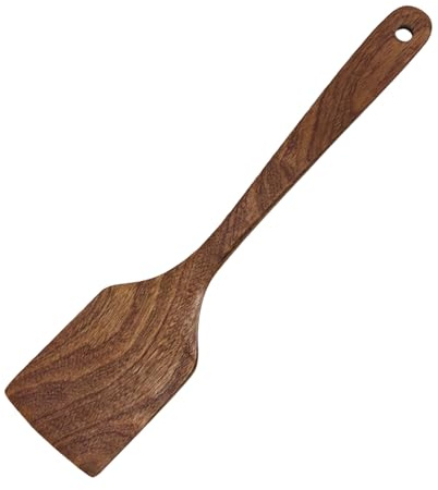 Träspatel – 12,99 tum stekspade | Värmebeständigt köksredskap – Spatol i naturligt trä, 13 tum med släta kanter och ergonomiskt handtag för att vända, blanda