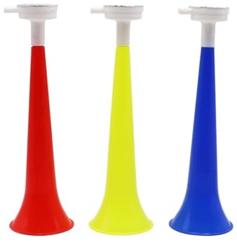GCYEIDMA Stadionhorn bubblor Vuvuzela Kid trumpet för sportmöten 3 stycken cheer plast horn fotbollsmatsfans cheerleading-rekvisita