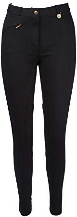 Discount Pet Accessories Kinder Reithose Jungen Mädchen Weich Dehnbar Junior Kind Pferde Reithose in Schwarz - Schwarz, 66cm (Alter 11-12 Jahre)