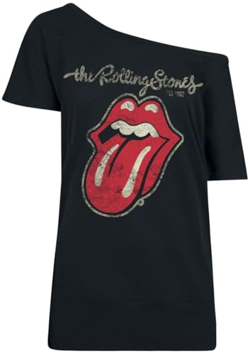 The Rolling Stones Plastered Tongue Frauen T-Shirt schwarz M