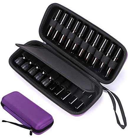 BTSKY 20 Bottles EVA Essential Oil Case for 10ml, 5ml & 10ml Roller, Purple