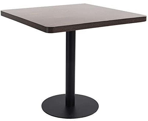 vidaXL Bistrotisch für 2 Personen Bartisch Bartresen Stehtisch Tresentisch Esstisch Tisch Küchentisch Partytisch Dunkelbraun 80x80cm MDF