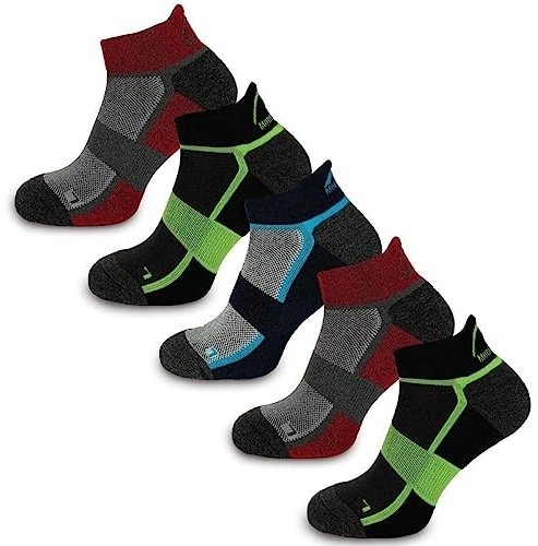 More Mile Bamboo Comfort Running Socks 5 Pack Mens Cushioned Sports Trainer Sock