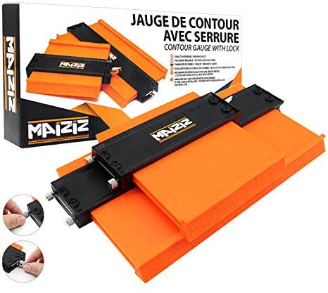 Jauge de contour verrouillable-Duplicateur de contour en aluminium avec serrure réglable (12CM +25 CM) - Copieur de forme - Copieur de contour - Duplicateur de profil