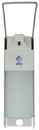 ATC Handels GmbH Dispensador desinfectante resistente de aluminio de alta calidad, dispensador de jabón o detergente con brazos cortos y largos para uso en codos (500 ml, brazo corto)