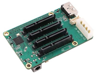 Raspberry Pi 5 Penta SATA-hatt, upp till 5 x SATA-skivor hatt