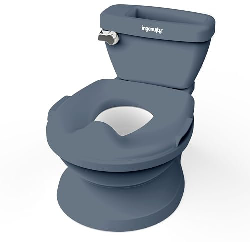Ingenuity My Size Potty Pro – Pot 2-en-1 pour Bébé avec Réducteur Amovible & Bruit de Chasse, Toilette d’Apprentissage, Son Réaliste, Cuvette Amovible, Dès 18 Mois, Jusqu’à 23 kg (Bleu)