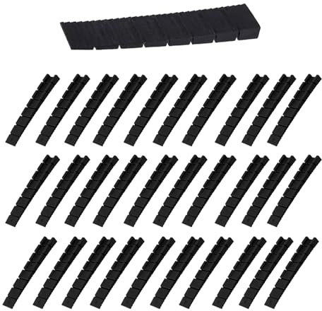 Juego de 30 cuñas de plástico negro | Cuñas de equilibrio antideslizantes | para mesas, sillas, armarios y puertas | con placas base y puntos de rotura