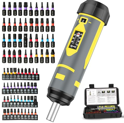 Bore Baby Torque Wrench Screwdriver Set,10-70 Inch Pounds, 40 S2 Bits - Hex,Torx, Flat,Phillip,Square and Torx Security Bits for Accurizing Scope Mounting, Bicycle Repairing and Maintenance (42PC)