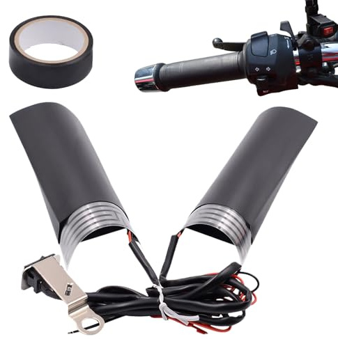 Generico Manubri Riscaldati Per Motocicletta,Riscaldatore Termico 12V - Impugnatura Riscaldante Per Manubrio Di Motocicletta,Per Inverno Freddo Guida Scooter Touring Viaggio Pendolarismo