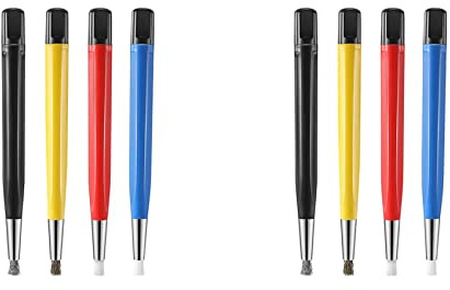 Rastapulz 8 delar rostborttagningsborste penna glasfiber/mässing/stål/nylonpensel stift form klockdelar polering rengöringsverktyg