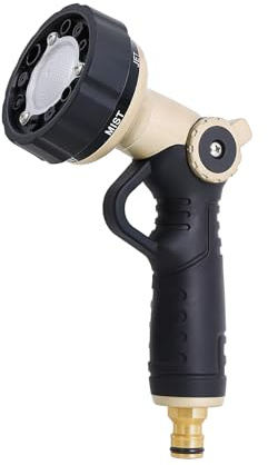 RESTMO Hose Pipe Spray Gun Detachable Garden Hose Gun | Metal Sprayer with 6 Patterns and Thumb Flow Control, Ideal to Water Plant&Lawn, Wash Car & Pet