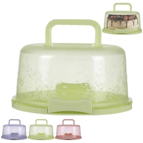 Portador De Pasteles Con Tapa Y Asa, Recipiente Para Guardar Pasteles, Soporte Transparente Para Pastels, cajas Hermética Reutilizable Para Pastels Con Diseño De Hebilla, Para Expositores(verde)