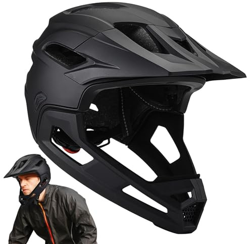 Casco De Bicicleta De Montaña - Casco Integral Adulto con Mentonera Desmontable, para Ciclismo, Monopatín, Accesorios para Deportes Al Aire Libre, Circunferencia De La Cabeza: 58-62 CM